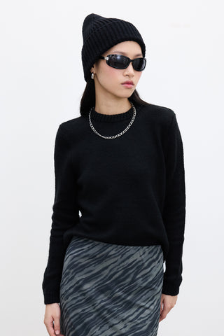 Crew Neck Fit Knitwear Sweater Black