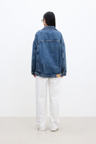 Kimono-Style Denim Jacket Blue