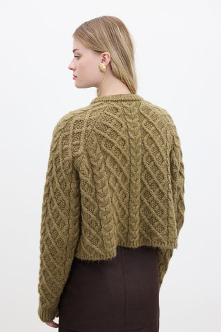 Cable-Knit Cardigan Sand