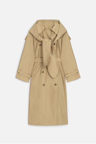 Tokyo Hooded Trench Coat Camel
