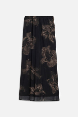 Patterned Tulle Midi Skirt Lotus