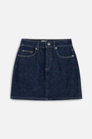 Short Denim Skirt Dark Blue