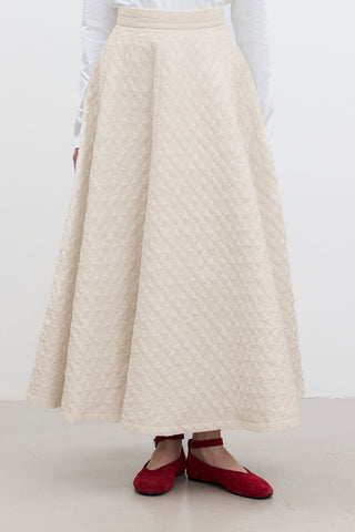 Wide Quilted Skirt Vanilla