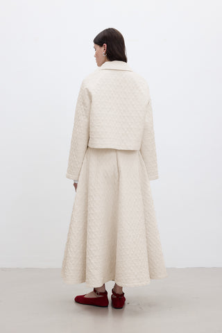Wide Quilted Skirt Vanilla