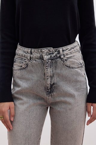 Straight High-Waist Jeans Anthracite