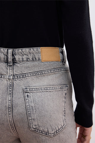 Straight High-Waist Jeans Anthracite