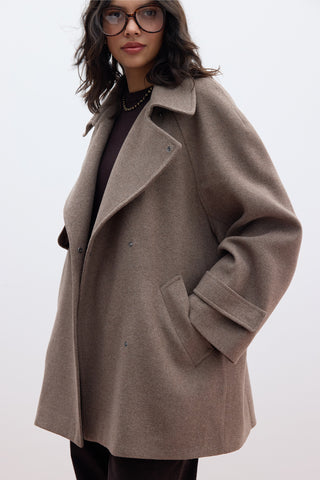 Mari Double Breasted Trench Coat Mink