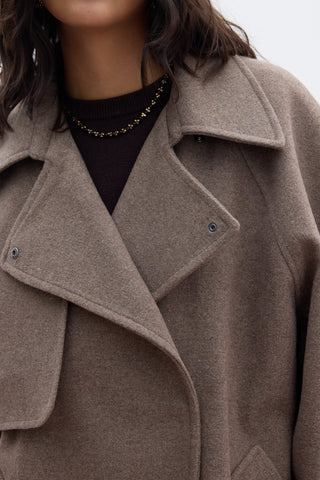 Mari Double Breasted Trench Coat Mink