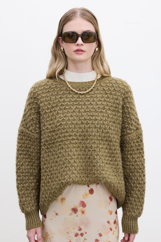 Patterned Knit Sweater Sand