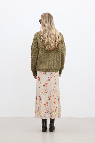 Patterned Knit Sweater Sand