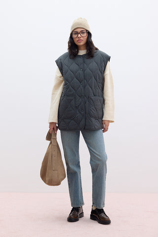 Quilted Pocketed Vest Anthracite