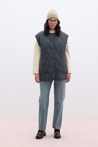 Quilted Pocketed Vest Anthracite