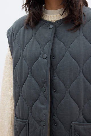 Quilted Pocketed Vest Anthracite