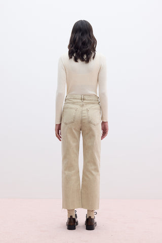 Straight High-Waist Jeans Camel