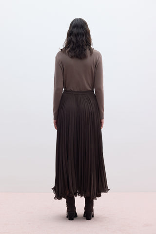 Pleated Skirt Brown