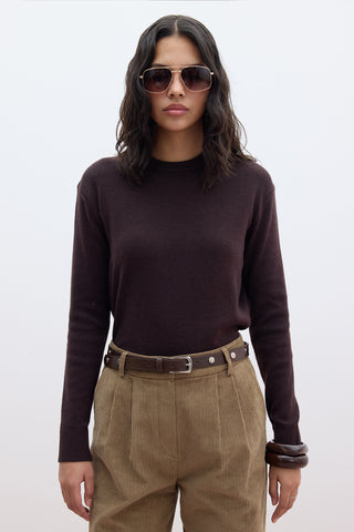 Soft Knit Sweater Dark Brown