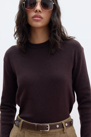 Soft Knit Sweater Dark Brown