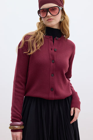 Soft Knit Cardigan Burgundy