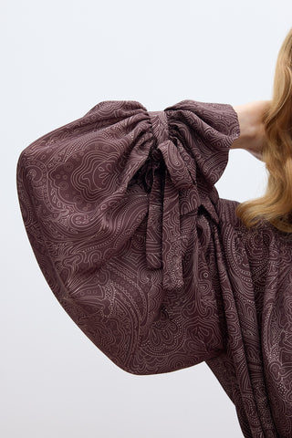 Patterned Tie Detail Shirt Reiane