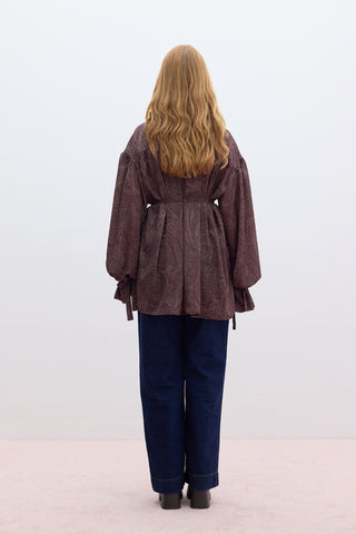 Patterned Tie Detail Shirt Reiane