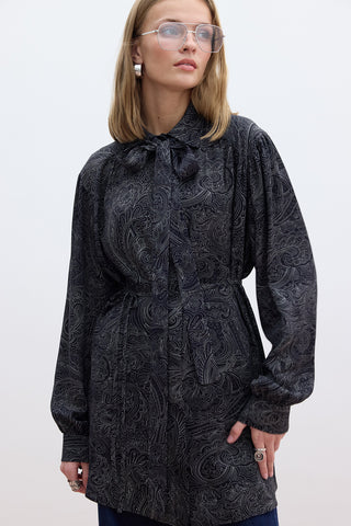 Belted Retro Style Shirt Reiane