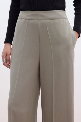 Tencel Wide Leg Trousers Khaki