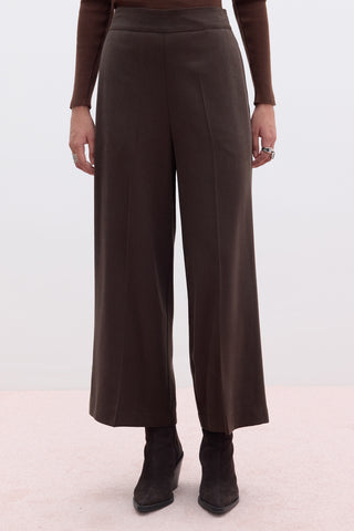 Tencel Wide Leg Trousers Brown