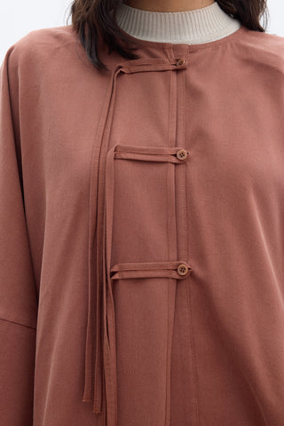 Tencel Shirt With Tie Detail Copper