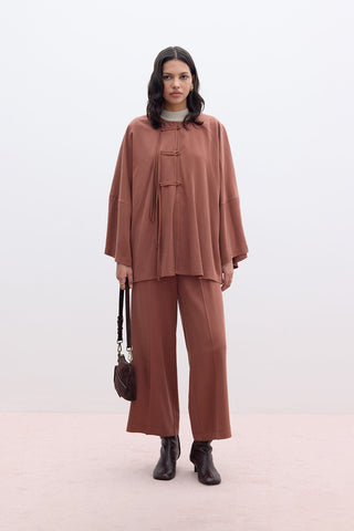 Tencel Geniş Paça Pantolon Bakır
