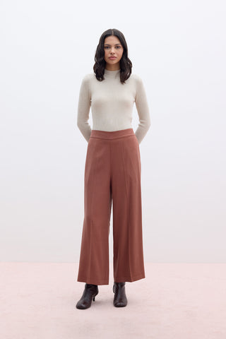 Tencel Geniş Paça Pantolon Bakır