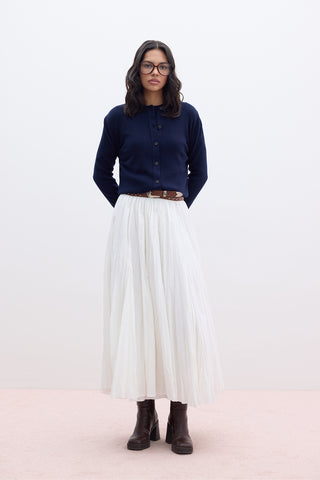 Pleated Maxi Skirt Ecru