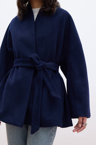 Kimono Style Cachet Coat Navy Blue