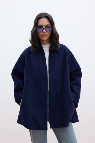 Kimono Style Cachet Coat Navy Blue