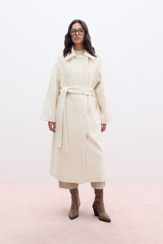 Plain Cachet Coat Ecru