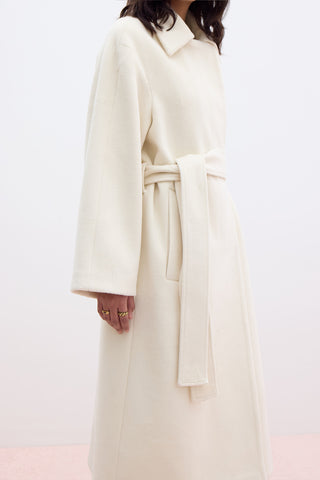 Plain Cachet Coat Ecru
