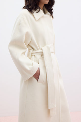 Plain Cachet Coat Ecru