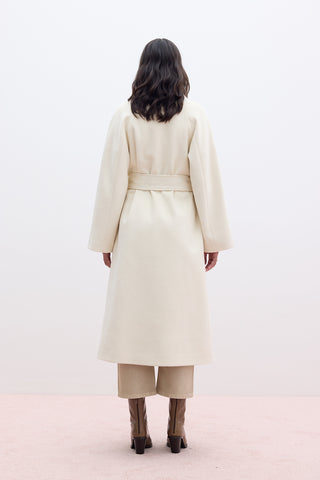 Plain Cachet Coat Ecru