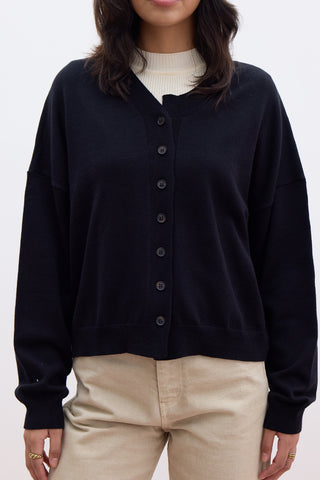 Oversized Soft Knit Cardigan Black