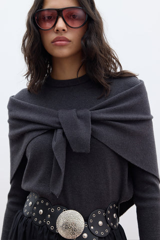 Soft Knit Triangle Scarf Anthracite