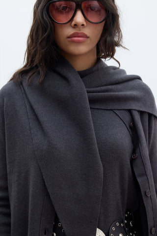 Soft Knit Triangle Scarf Anthracite