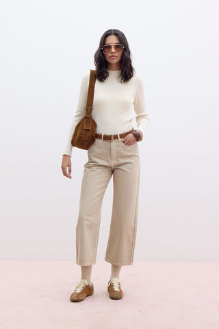 1975 High-Rise Straight Fit Denim Beige