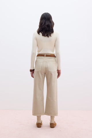 1975 High-Rise Straight Fit Denim Beige