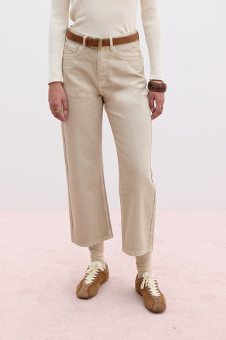 1975 High-Rise Straight Fit Denim Beige