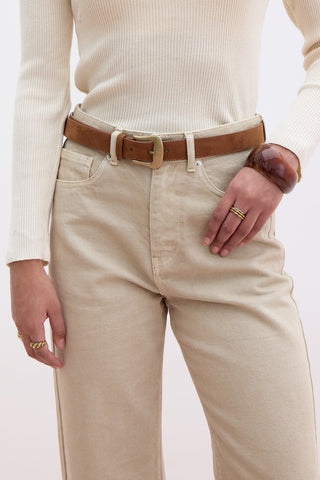 1975 High-Rise Straight Fit Denim Beige