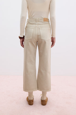 1975 High-Rise Straight Fit Denim Beige