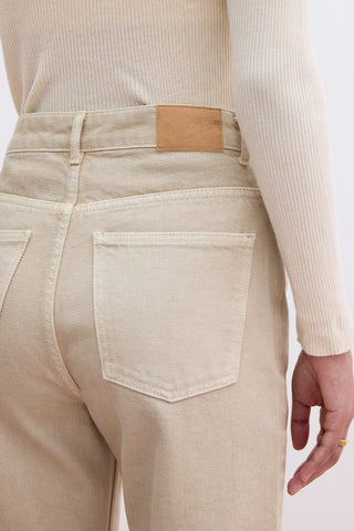 1975 High-Rise Straight Fit Denim Beige