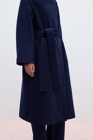 Plain Cachet Coat Navy Blue