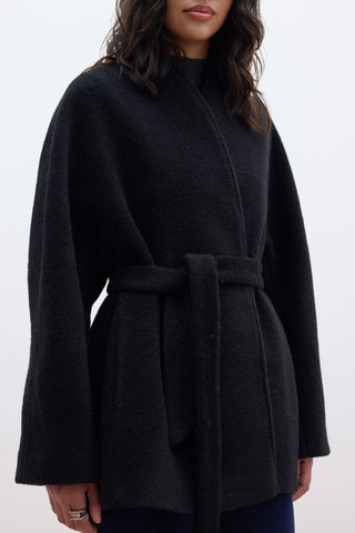 Thick Cachet Kimono Coat Black