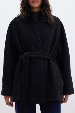 Thick Cachet Kimono Coat Black