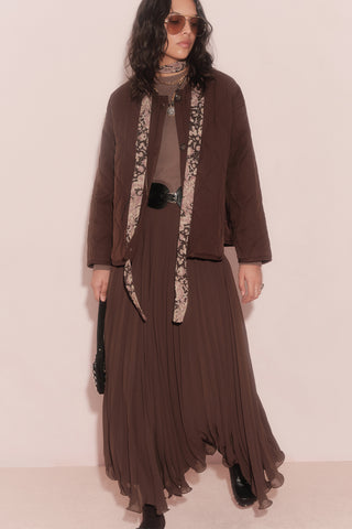 Pleated Skirt Brown